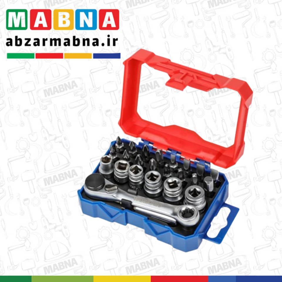 05a40a3d-6a7d-49b8-8ebf-556b49d8ea33 ست آچاربکس وبیت 24 عددی درایو1/4 ورک پرو مدلMP200535 - Image 2