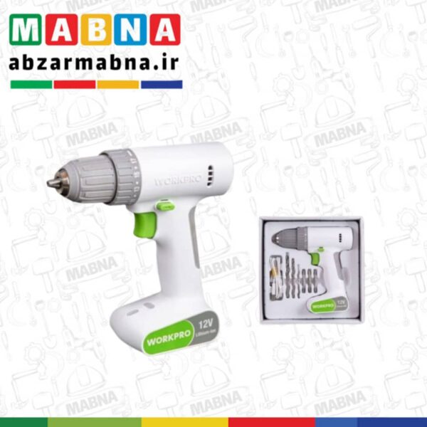 دریل پیچ گوشتی شارژی 12ولت ورک پرو مدلW122059AU.AH - Image 1